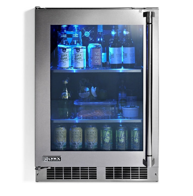 Lynx 24 Inch Professional Outdoor Refrigerator With Glass Door