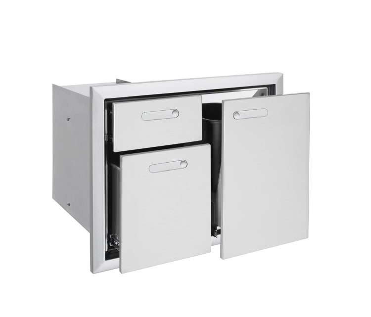 Lynx Ventana Series 30 Inch Trash and Double Drawers Combo