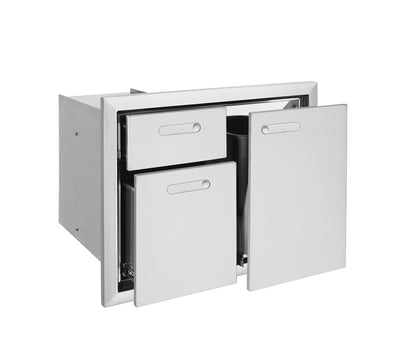 Lynx Ventana Series 30 Inch Trash and Double Drawers Combo