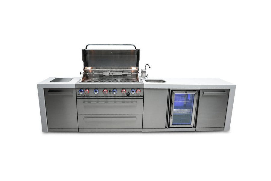 Mont Alpi 6 Burner Deluxe Island With Bev Center MAi805-DBEV - Natural Gas