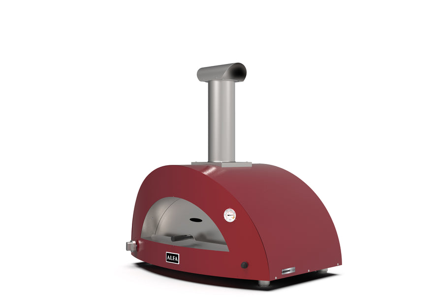 Alfa Moderno '3 Pizze' Natural Gas Pizza Oven - Ruby Red