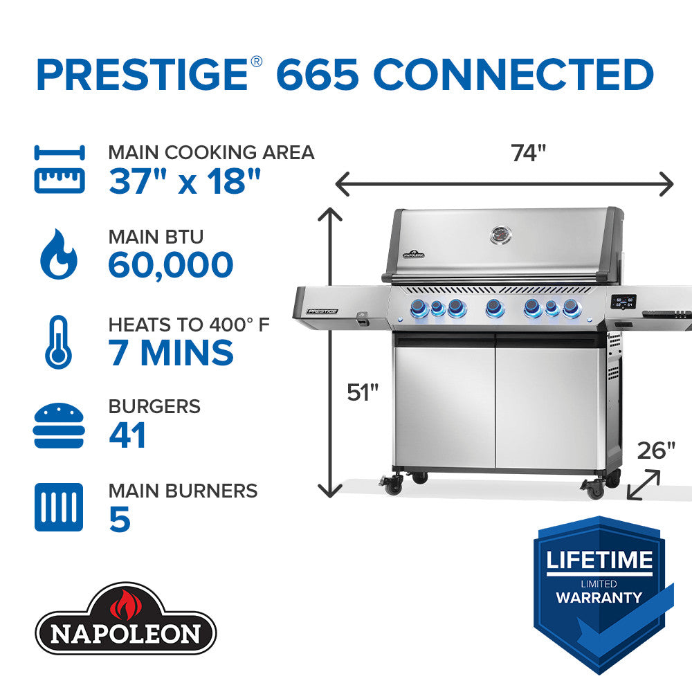 Napoleon Prestige 665 Connected RSIB Grill - Propane
