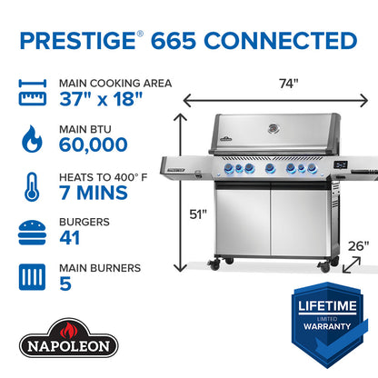 Napoleon Prestige 665 Connected RSIB Grill - Propane
