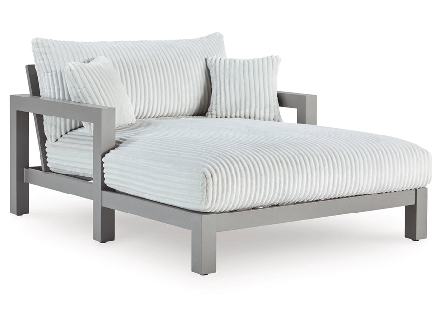 Ashley Furniture Moonlight View Outdoor Chaise Lounge with Cushion angled view