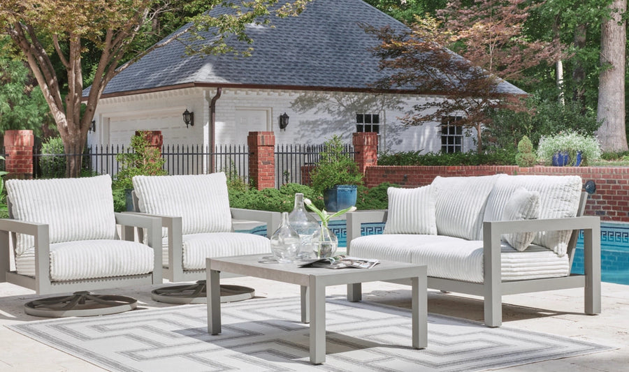 Ashley Furniture Moonlight View Outdoor Entire collection in an outdoor patio lifestyle image