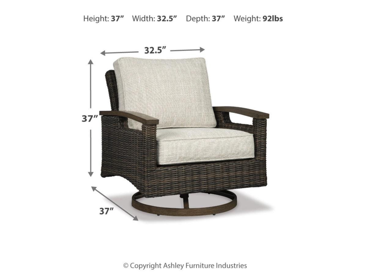 Ashley Furniture Paradise Trail Outdoor Swivel Lounge Chair (Set of 2) - P750-821