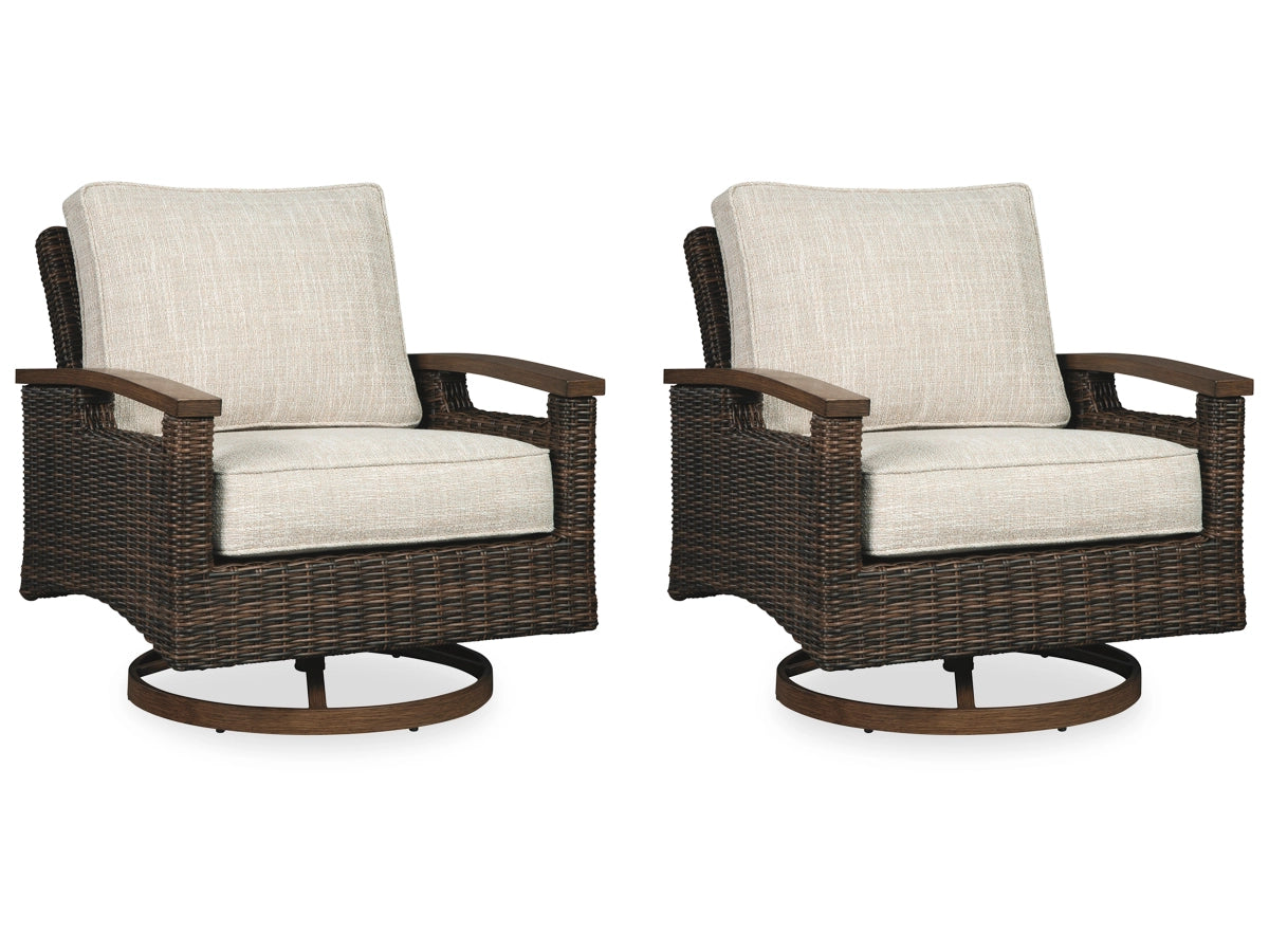 Ashley Furniture Paradise Trail Outdoor Swivel Lounge Chair (Set of 2) - P750-821