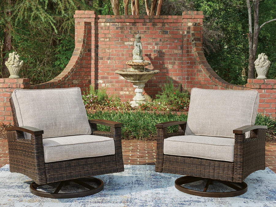 Ashley Furniture Drakes Beach Outdoor Swivel Lounge Chair (Set of 2) - P760-821
