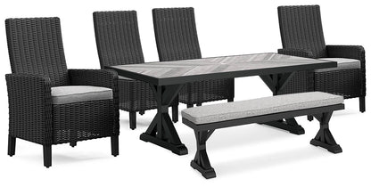 Ashley Furniture Beachcroft Outdoor Dining Table and 4 Chairs and Bench
