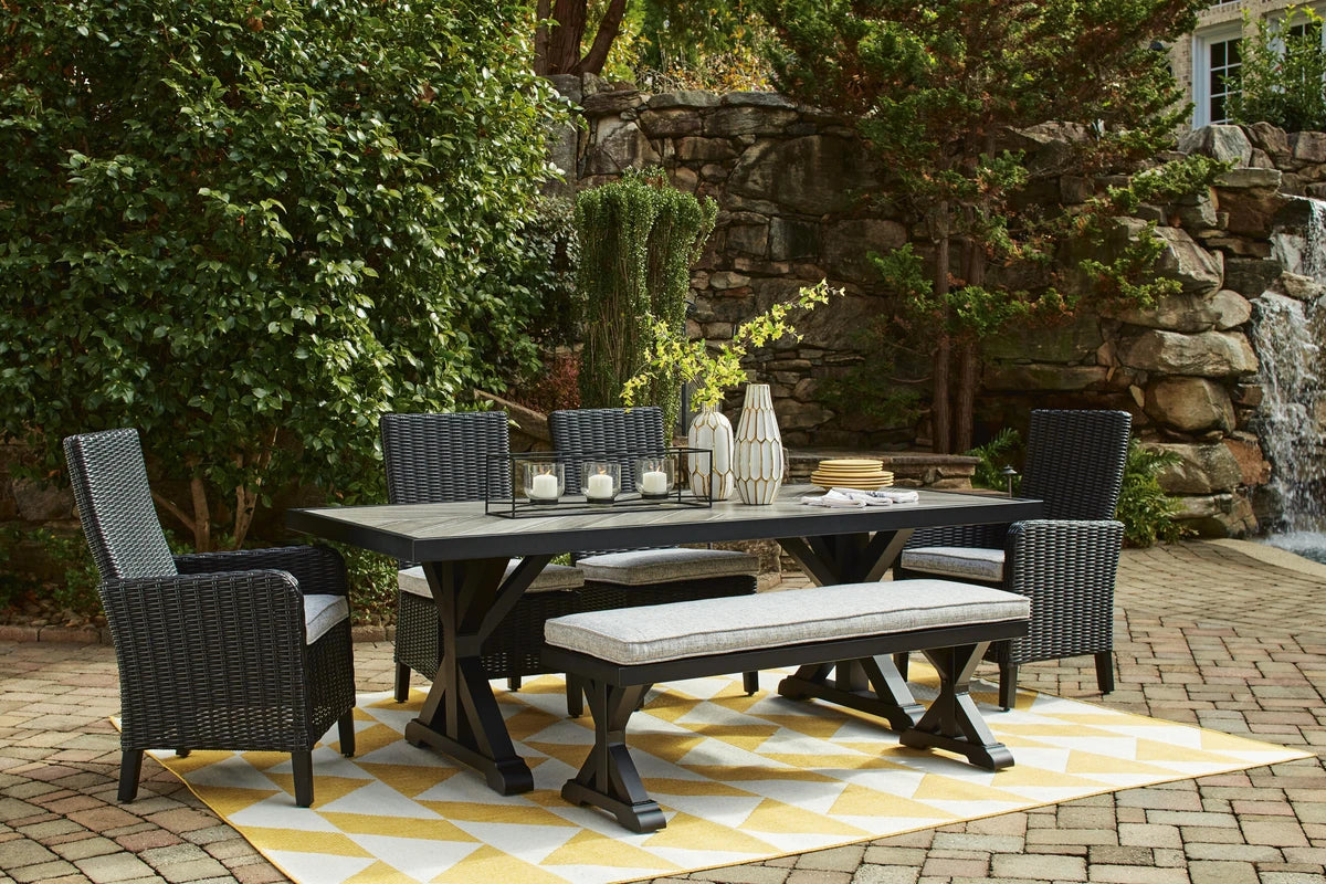 Ashley Furniture Beachcroft Outdoor Dining Table and 4 Chairs and Bench
