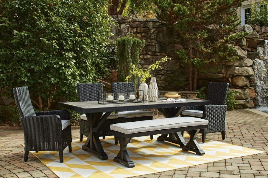 Ashley Furniture Beachcroft Outdoor Dining Table and 4 Chairs and Bench