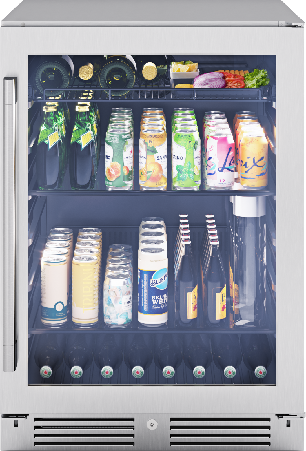 Zephyr Presrv 24 Inch Outdoor/Indoor Single Zone Beverage Cooler With Glass Door