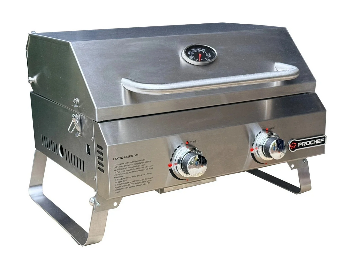 ProChef Stainless Steel Portable Propane Gas Grill  - 18" x 13"