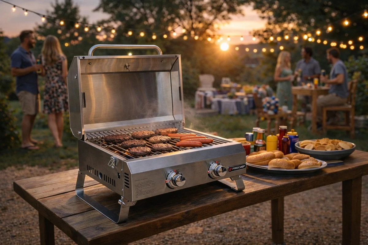 ProChef Stainless Steel Portable Propane Gas Grill  - 18" x 13"