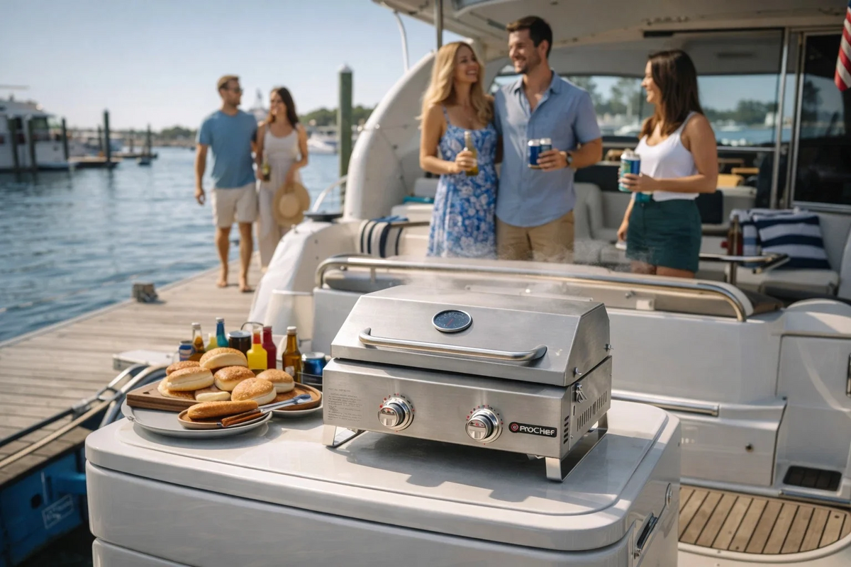 ProChef Stainless Steel Portable Propane Gas Grill  - 18" x 13"