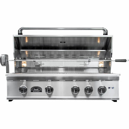 Sole 38 Inch 4-Burner TR-Series Propane Grill with Lights and Rotisserie