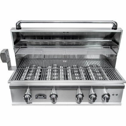 Sole 38 Inch 4-Burner TR-Series Propane Grill with Lights and Rotisserie