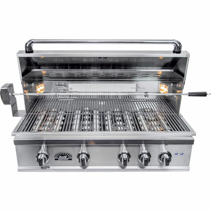 Sole 38 Inch 4-Burner TR-Series Propane Grill with Lights and Rotisserie