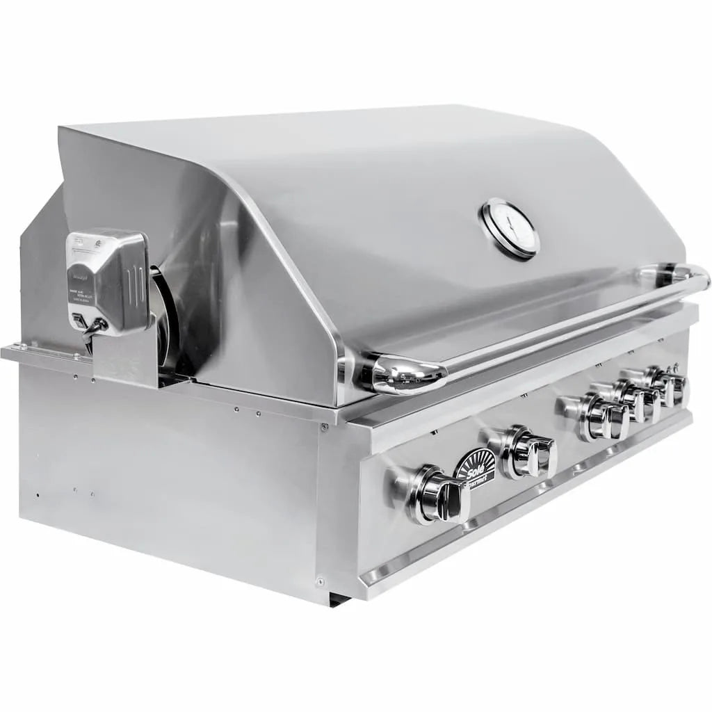 Sole 38 Inch 4-Burner TR-Series Propane Grill with Lights and Rotisserie