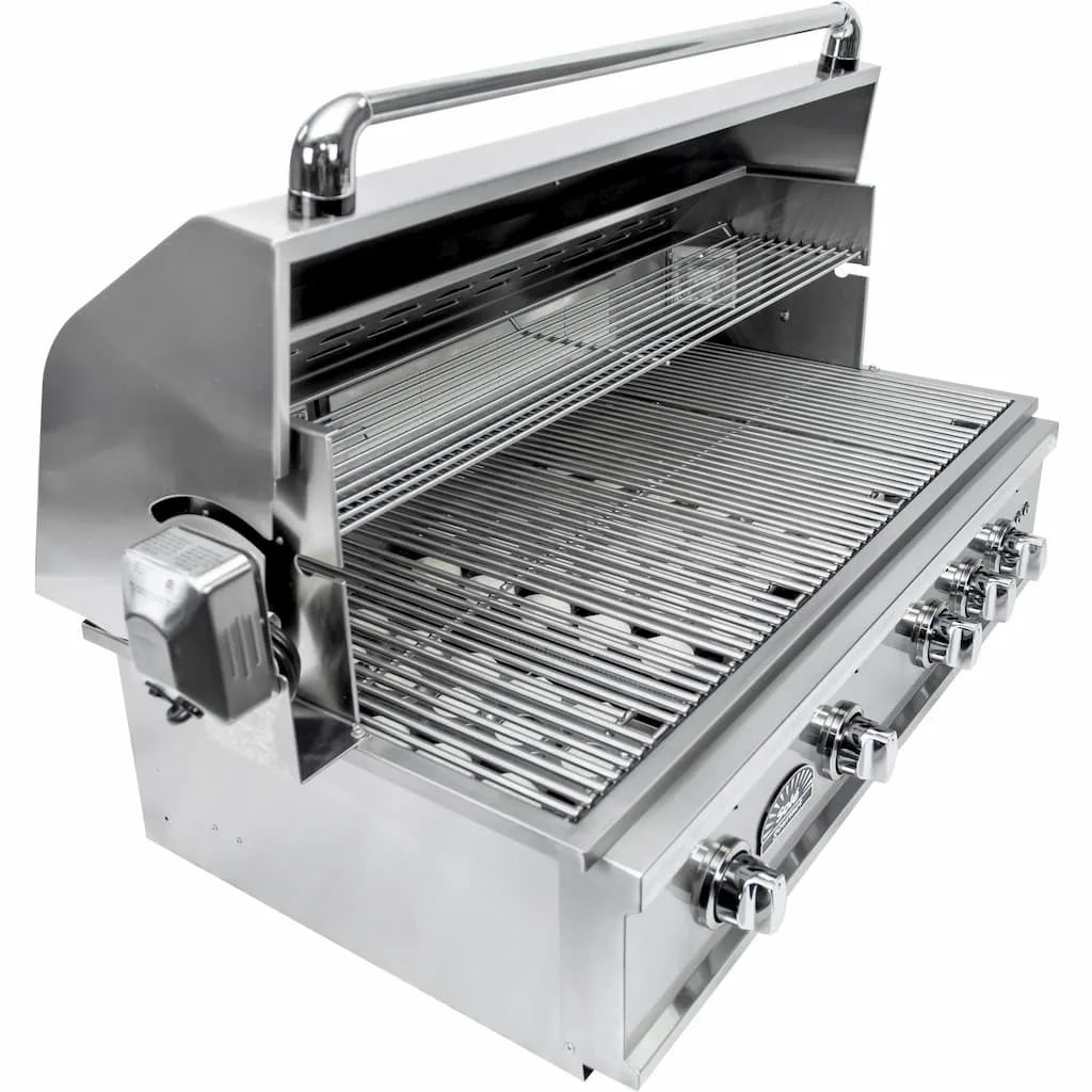 Sole 38 Inch 4-Burner TR-Series Propane Grill with Lights and Rotisserie