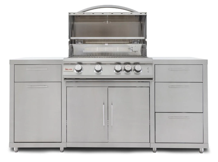 Blaze 6 ft Stainless Steel BBQ Island with 32 Inch LTE Grill - Natural Gas