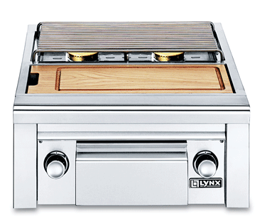 Double Side Burner with Cutting Board and Drawer