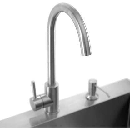 BBQ Island - 21-Inch Outdoor Rated Drop-In Bar Sink With Hot/Cold Faucet