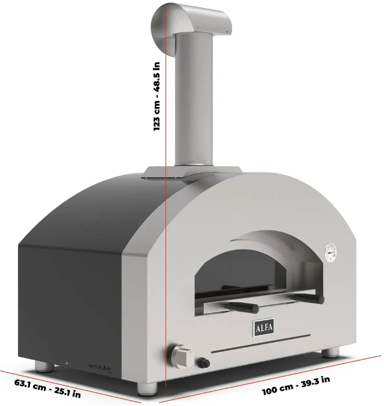 Alfa Futuro '2 Pizze' Propane Pizza Oven - Wrinkle Black