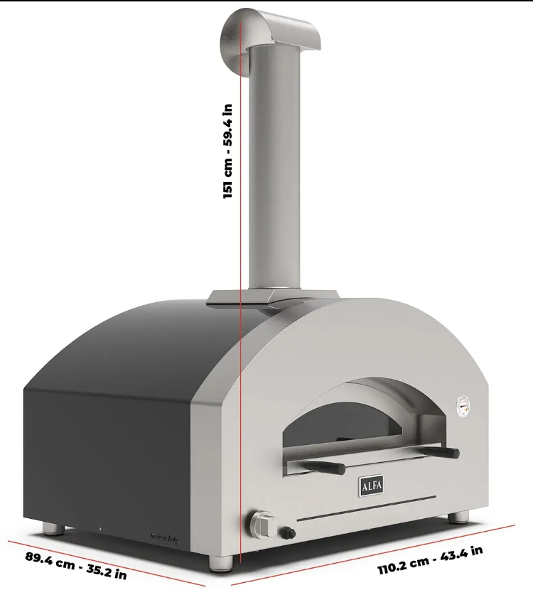 Alfa Futuro '4 Pizze' Natural Gas Pizza Oven - Winkle Black