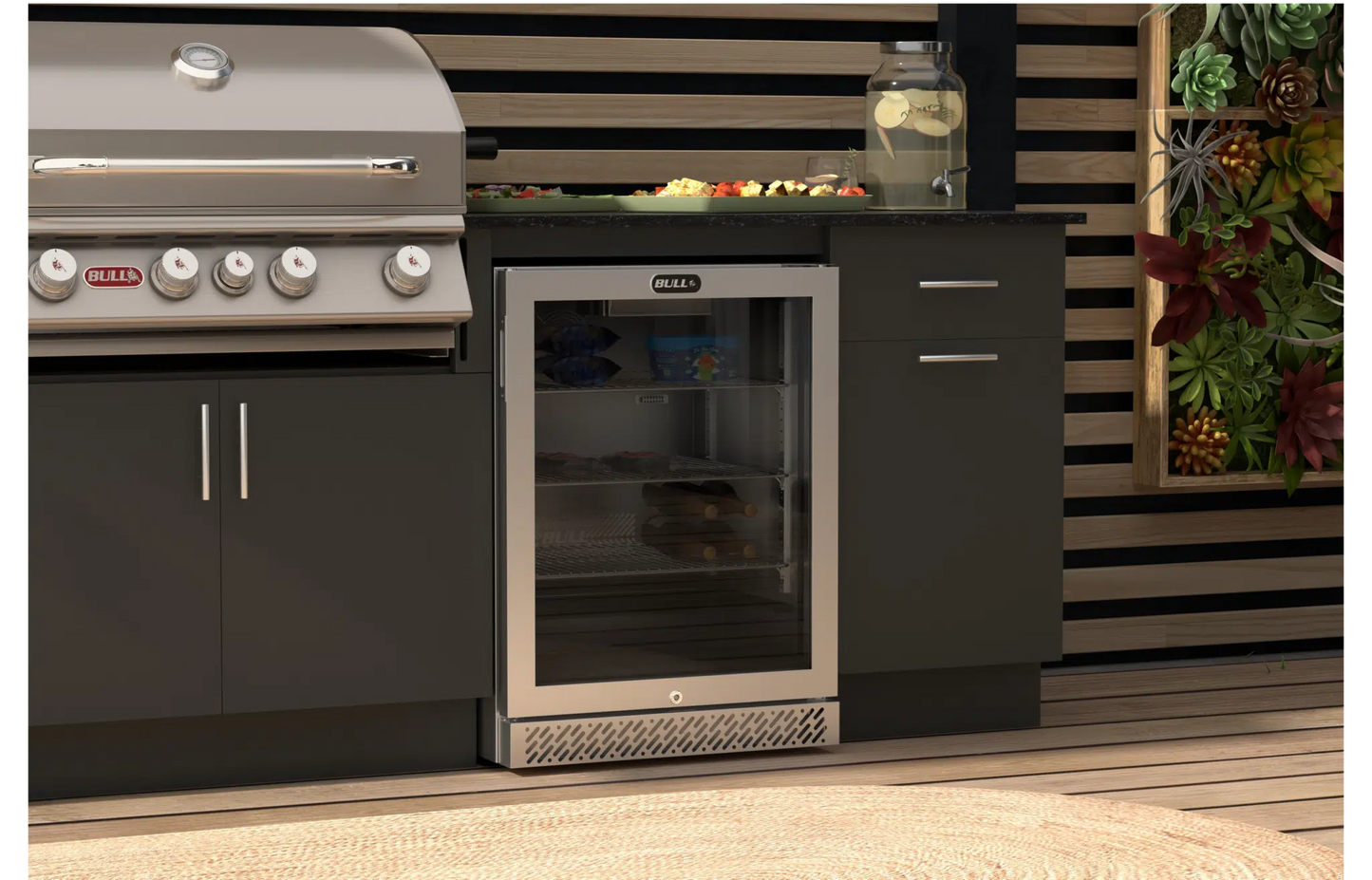 Bull Premium Outdoor Rated Stainless Steel Fridge Series II w/ Glass Door