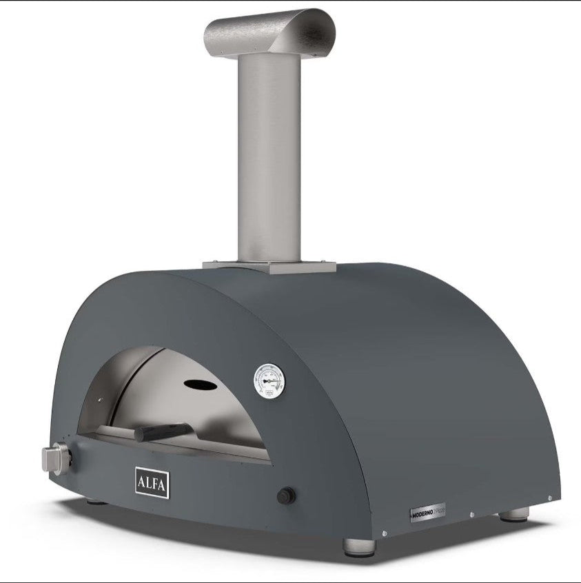 Alfa Moderno '2 Pizze' Natural Gas Pizza Oven - Anthracite Grey