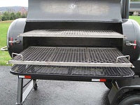 Front of Smoker With Grates Pulled Out