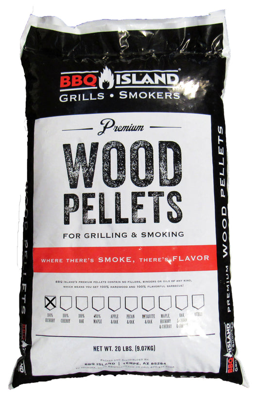 BBQ Island 100% Hickory Wood Pellets - 20 lbs
