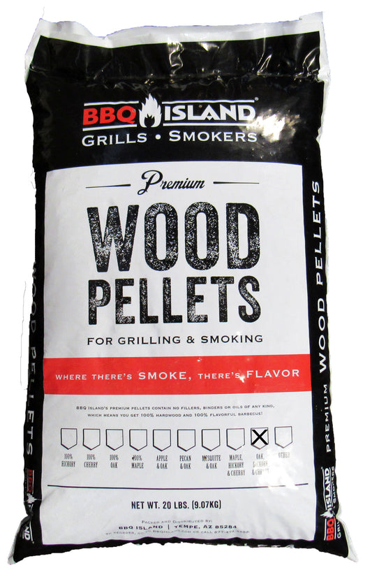 BBQ Island Hickory/Cherry/Oak Wood Pellets - 20 lbs