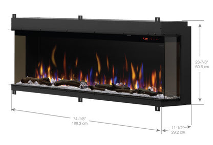 Dimplex IgniteXL Bold 74" Deep Built-in Linear Electric Fireplace