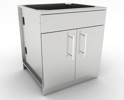 Sunstone 30 Inch Double Door Base Cabinet w/Shelf & False Top Panel