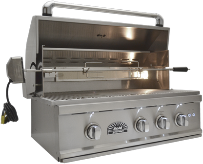 Sole 32 Inch TR Natural Gas Grill with Lights and Rotisserie