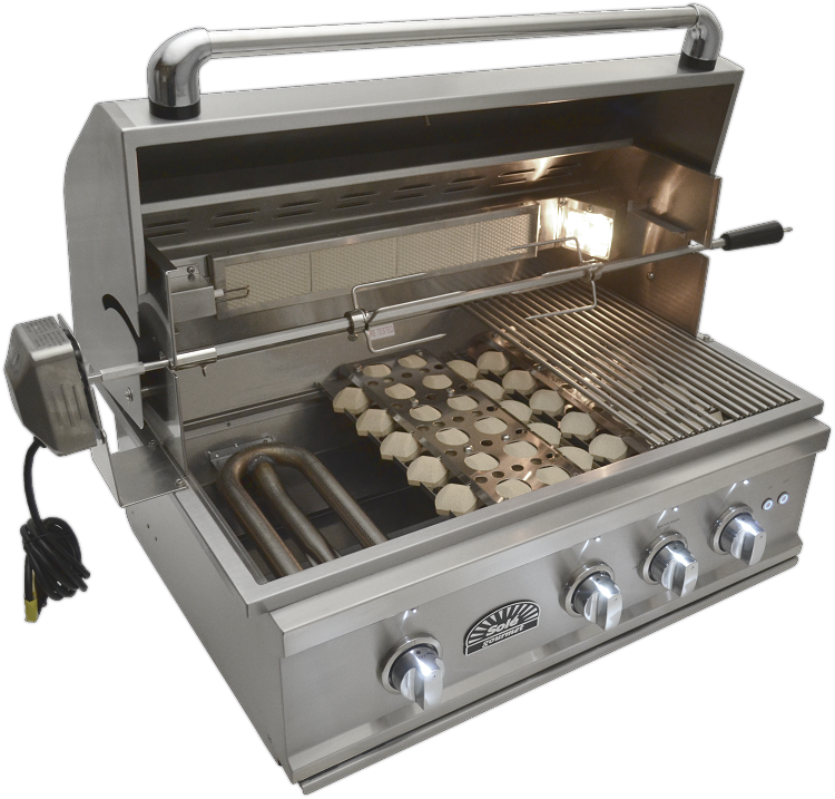Sole 32 Inch TR Natural Gas Grill with Lights and Rotisserie