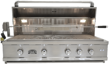 Sole 42 Inch Luxury Propane Gas Grill with Lights and Rotisserie